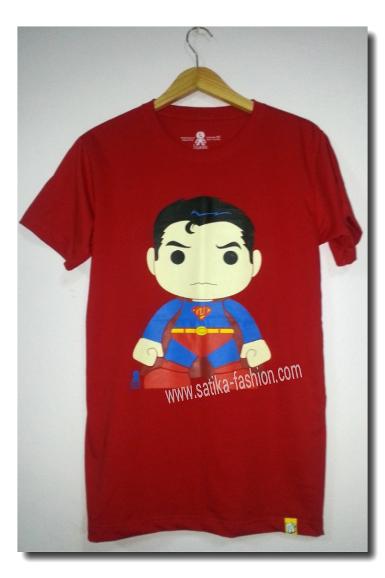 CS002Red เสื้อคอกลมลายการ์ตูน ซุปเปอร์แมน สีแดง  ใส่ได้ทั้งชายและหญิง 